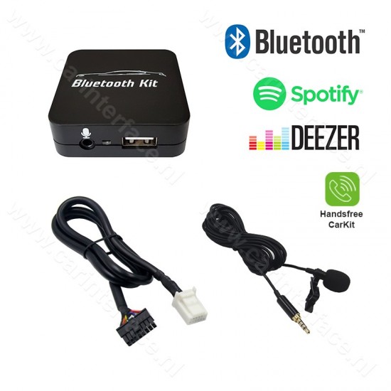 Bluetooth streamen + handsfree carkit interface / audio adapter voor Toyota 6+6 pin autoradio's