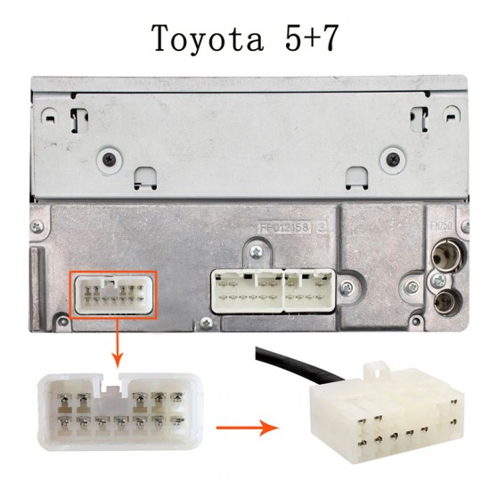 Bluetooth streamen + handsfree carkit + USB + AUX interface / adapter voor 5+7 pin Toyota autoradio's