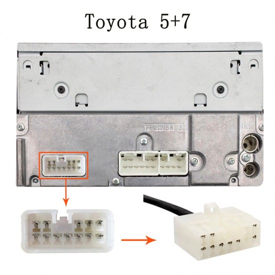 Bluetooth streamen + handsfree carkit interface / audio adapter voor Toyota 5+7 pin autoradio's