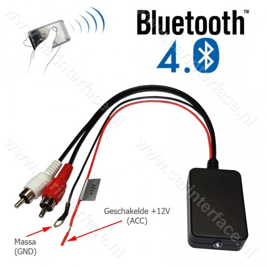 genetisch Geduld Boekhouding Bluetooth naar 2x male RCA AUX-ingang van een autoradio, LED status  indicator