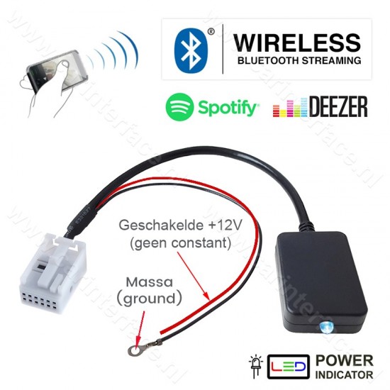 12-pin Bluetooth adapter for MFD3, RCD 210, RCD 310, RCD 510, RNS 310, RNS 510, RNS-E and SE250