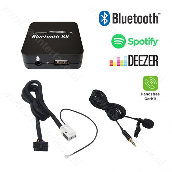 partij zeven patrouille Bluetooth streamen + handsfree carkit interface / audio adapter voor SEAT  autoradio's (12-pin)