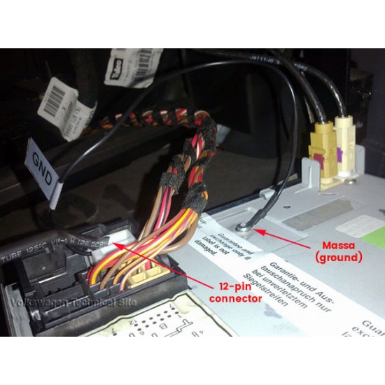 Bluetooth / USB / AUX interface / audio adapter voor VW / Volkswagen autoradio's (12-pin)
