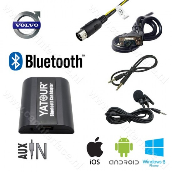 Yatour Bluetooth interface / audio adapter with AUX input for Volvo car radios