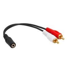 3.5mm Female naar 2x RCA Male adapter / kabel