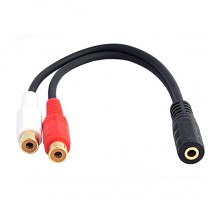 3.5mm Female naar 2x RCA Female adapter / kabel