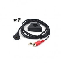 AUX inbouw / opbouw connector met 1 meter kabel naar 2x RCA male