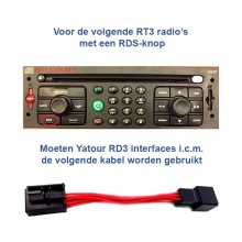 RD3 to RD4 adapter for RT3 VAN-BUS radios with an RDS button