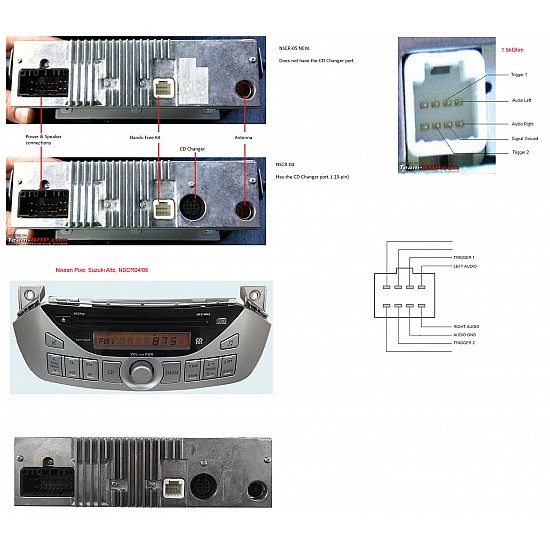 3.5mm AUX cable for Nissan car radios with an 8-pin AUX connector