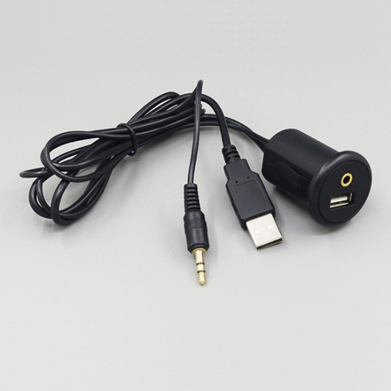 USB and AUX built-in power strip with 2 meter extension cable