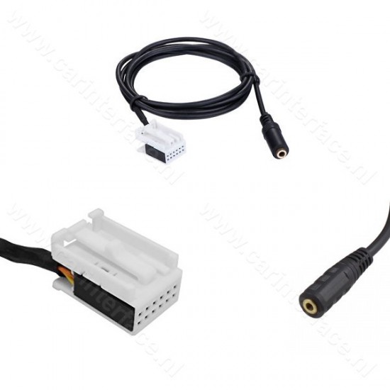 AUX kabel (3,5mm female naar 12-pin) voor o.a. MFD3, RCD 210, RCD 310, RCD 510, RNS 310, RNS 510 en RNS-E