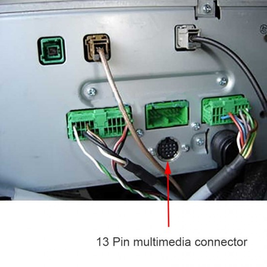 8-pin to 13-pin adapter cable for VOLVO HU-series RTi navigation systems (YT-V813)