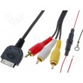 30-pin iPod / iPhone to RCA Audio & Video interface adapter cable with charging function