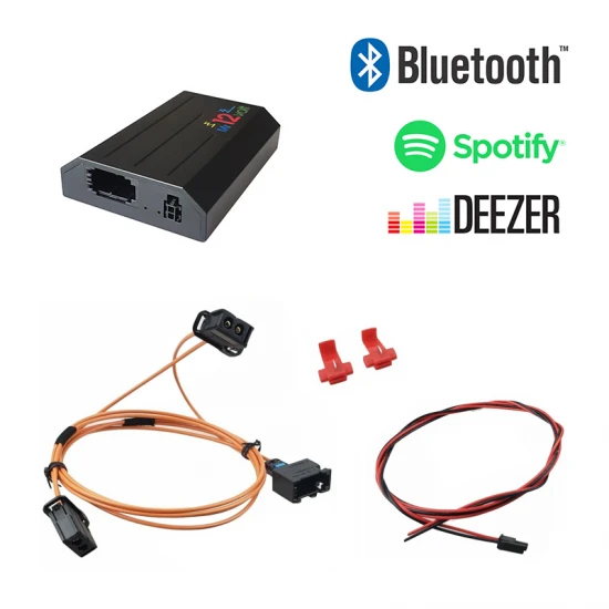 Bluetooth interface / streaming audio adapter for Audi with MOST MMI 3G (High / Basic / Plus) Bluetooth interface / streaming audio adapter for Audi with MOST MMI 3G (High / Basic / Plus)