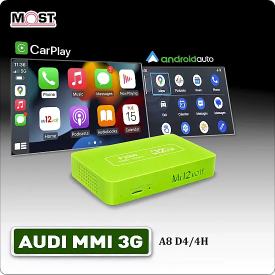 Audi CarPlay / Android Auto / Mirrorlink voor Audi A8 D4 / 4H met MMI 3G en 3G+ (MOST)