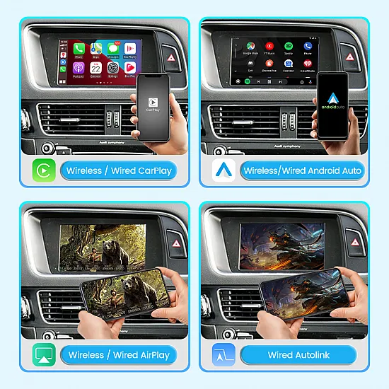CarPlay / Android Auto / Mirrorlink voor Audi A4 A5 Q5 met Concert of Symphony radio (2010–2016)
