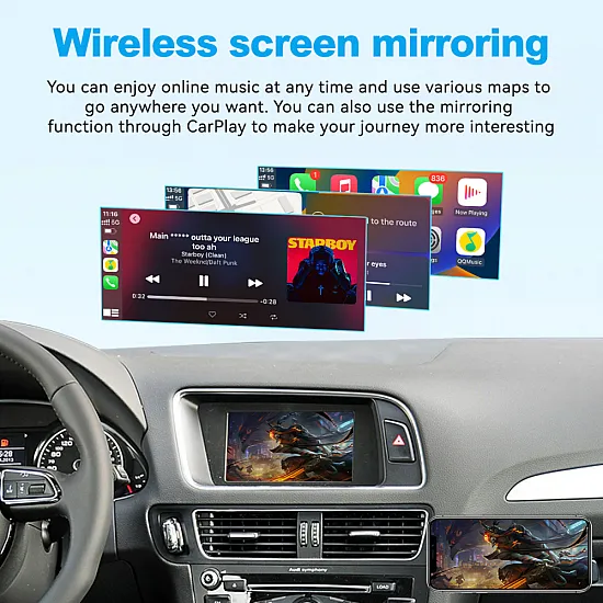 CarPlay / Android Auto / Mirrorlink voor Audi A4 A5 Q5 met Concert of Symphony radio (2010–2016)