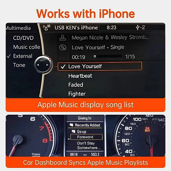 Bluetooth streaming adapter for BMW / Mini Cooper iDrive systems. Spotify, Dezzer, Pandora..