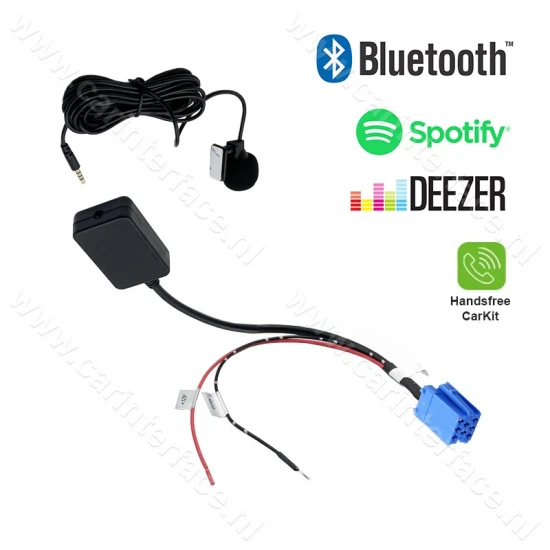 Bluetooth streamen + handsfree carkit voor 8-pin AUX ingang van o.a. Audi, Skoda, Seat, Volkswagen, Becker, Philips en Blaupunkt Bluetooth streamen + handsfree carkit voor 8-pin AUX ingang van o.a. Audi, Skoda, Seat, Volkswagen, Becker, Philips en Blaupunkt