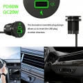 USB-A en USB-C inbouw lader, stekkerdoos, Quick Charge 3.0 60W USB-A en USB-C inbouw lader, stekkerdoos, Quick Charge 3.0 60W