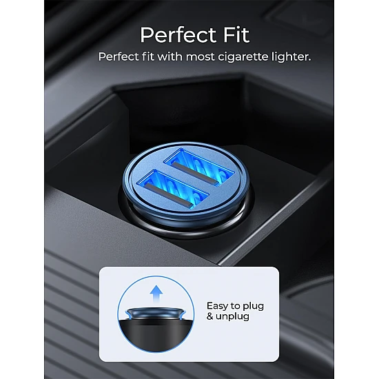 AINOPE dual USB autolader met QC3.0 (quick charge van Qualcomm), 45W, zwart AINOPE dual USB autolader met QC3.0 (quick charge van Qualcomm), 45W, zwart