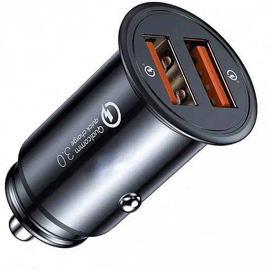 AINOPE dual USB autolader met QC3.0 (quick charge van Qualcomm), 45W, zwart AINOPE dual USB autolader met QC3.0 (quick charge van Qualcomm), 45W, zwart