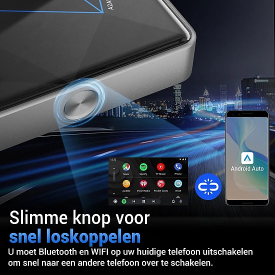 Ottocast A2AIR Pro bedrade naar draadloze Android Auto adapter Ottocast A2AIR Pro bedrade naar draadloze Android Auto adapter