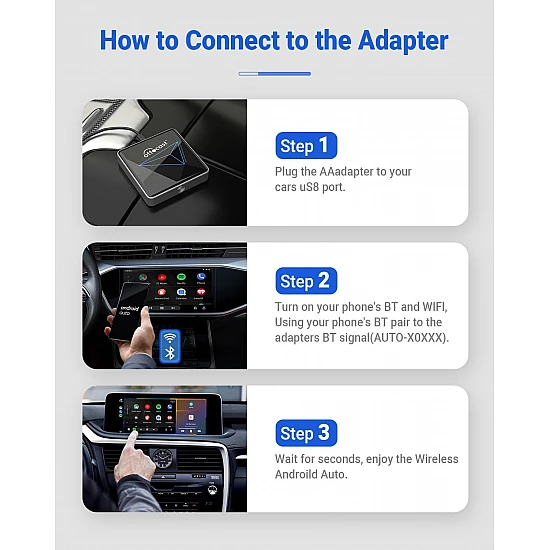 Ottocast A2AIR Pro bedrade naar draadloze Android Auto adapter Ottocast A2AIR Pro bedrade naar draadloze Android Auto adapter