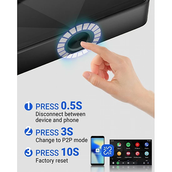 Ottocast A2AIR Pro bedrade naar draadloze Android Auto adapter Ottocast A2AIR Pro bedrade naar draadloze Android Auto adapter