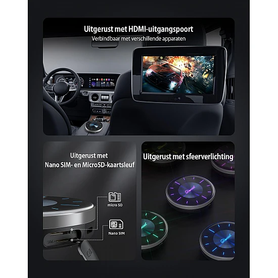 Ottocast OttoAiBox Picasou 3 Ai-Box, Apple CarPlay / Android Auto wireless adapter
