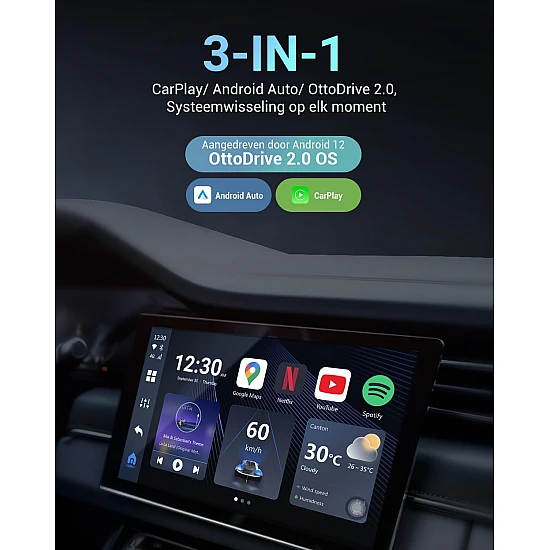 Ottocast OttoAiBox Picasou 3 Ai-Box, Apple CarPlay / Android Auto wireless adapter