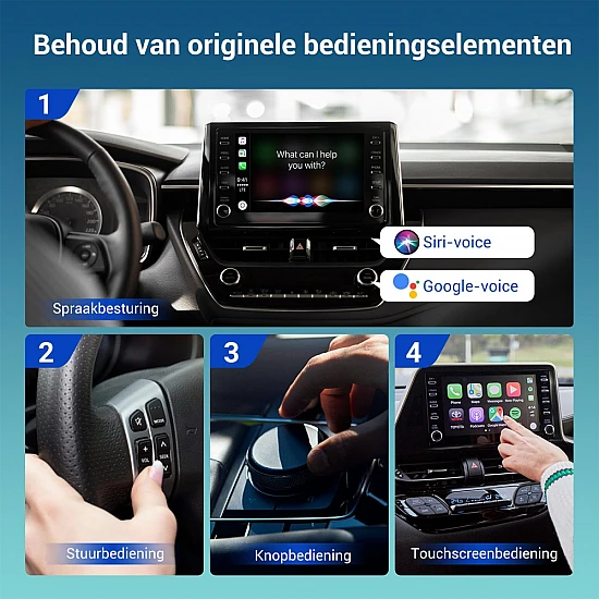 Ottocast Ottoadapter MX draadloze Apple CarPlay / Android Auto / Mirroring adapter 3 in 1 Ottocast Ottoadapter MX draadloze Apple CarPlay / Android Auto / Mirroring adapter 3 in 1