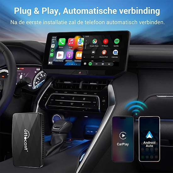 Ottocast Ottoadapter MX draadloze Apple CarPlay / Android Auto / Mirroring adapter 3 in 1 Ottocast Ottoadapter MX draadloze Apple CarPlay / Android Auto / Mirroring adapter 3 in 1