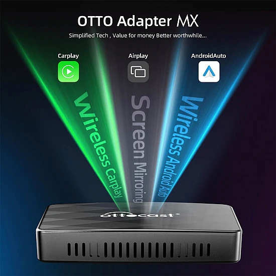 Ottocast Ottoadapter MX draadloze Apple CarPlay / Android Auto / Mirroring adapter 3 in 1 Ottocast Ottoadapter MX draadloze Apple CarPlay / Android Auto / Mirroring adapter 3 in 1
