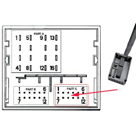 Bluetooth streaming interface / audio adapter voor RD4 Citroën autoradio's, 12-pin aansluiting Bluetooth streaming interface / audio adapter voor RD4 Citroën autoradio's, 12-pin aansluiting