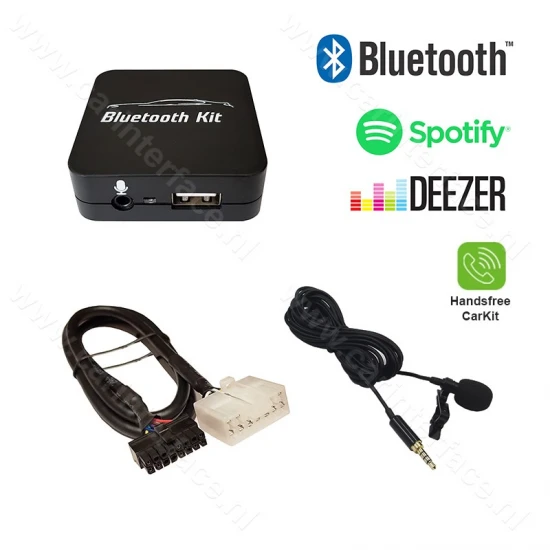 Bluetooth streamen + handsfree carkit interface / audio adapter voor Toyota 5+7 pin autoradio's Bluetooth streamen + handsfree carkit interface / audio adapter voor Toyota 5+7 pin autoradio's