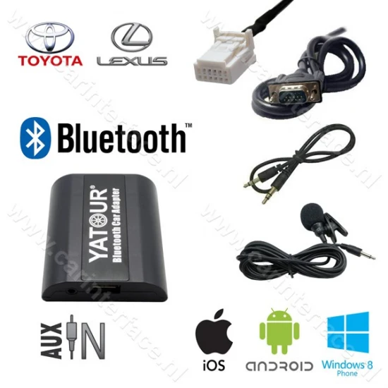 Yatour Bluetooth interface / audio adapter met AUX ingang voor Lexus autoradio's Yatour Bluetooth interface / audio adapter met AUX ingang voor Lexus autoradio's