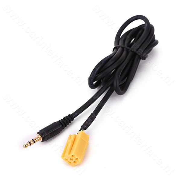 3,5mm AUX kabel voor Alfa Romeo, Fiat en Lancia autoradio's met een 6-pin AUX-aansluiting 3,5mm AUX kabel voor Alfa Romeo, Fiat en Lancia autoradio's met een 6-pin AUX-aansluiting