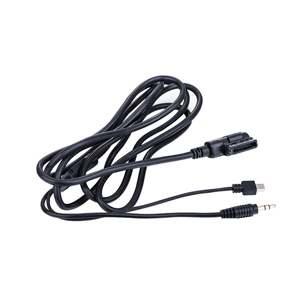Audi AMI, VW / Volkswagen MDI 3.5mm jack adapter met Micro USB oplaadkabel, 2m Audi AMI, VW / Volkswagen MDI 3.5mm jack adapter met Micro USB oplaadkabel, 2m