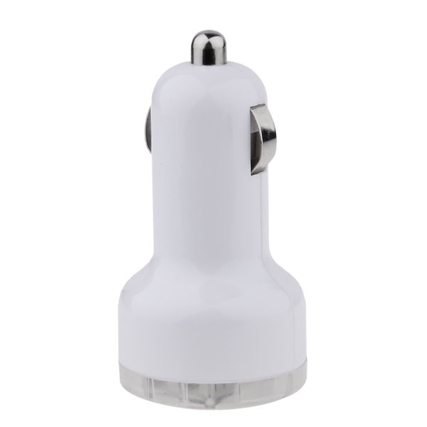 Dual USB autolader, 2.1A, wit Dual USB autolader, 2.1A, wit