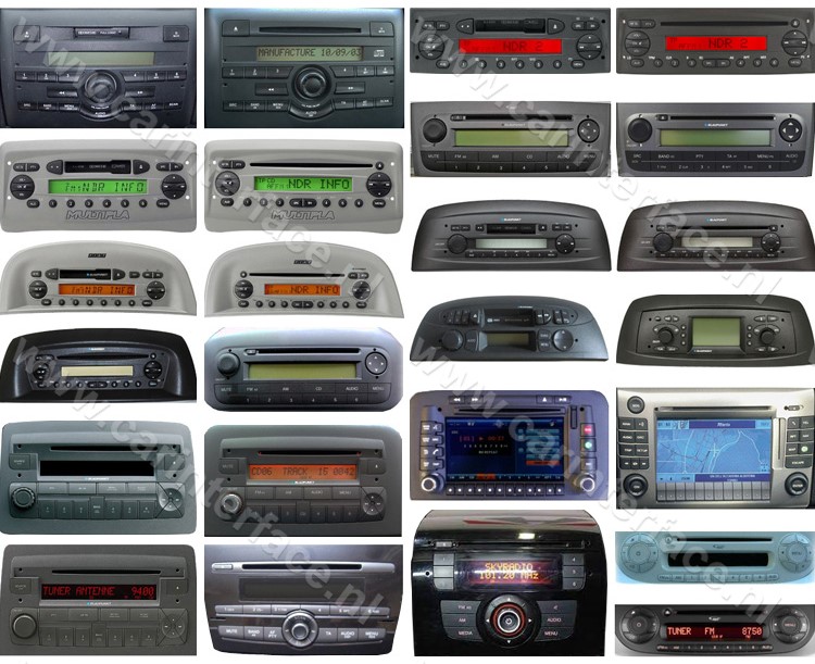 Fiat car radios and navigation systems supported by MN-BUA-FA