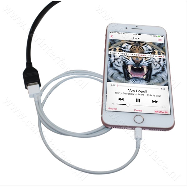 iPhone, iPod, iPad USB naar 16-pin AUX poort, adapter voor Mazda autoradio's iPhone, iPod, iPad USB naar 16-pin AUX poort, adapter voor Mazda autoradio's