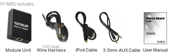 Yatour iPod, iPhone, AUX ingang, interface / audio adapter voor Toyota Aygo, Citroën C1 en Peugeot 107 autoradio's (YTM05-TOY3) Yatour iPod, iPhone, AUX ingang, interface / audio adapter voor Toyota Aygo, Citroën C1 en Peugeot 107 autoradio's (YTM05-TOY3)