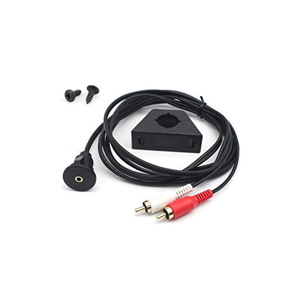 AUX inbouw / opbouw connector met 1 meter kabel naar 2x RCA male AUX inbouw / opbouw connector met 1 meter kabel naar 2x RCA male